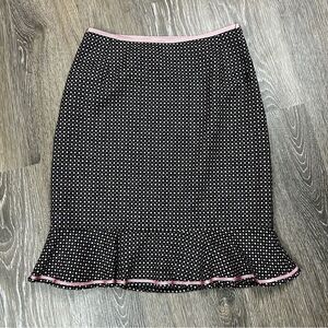 Vintage Harold’s wool blend black polka dot skirt Size 4
